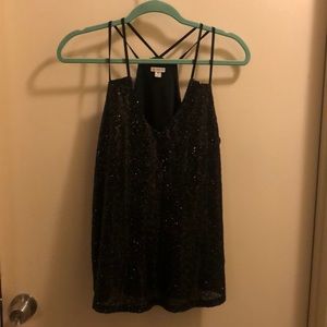 Black Sequin Blouse